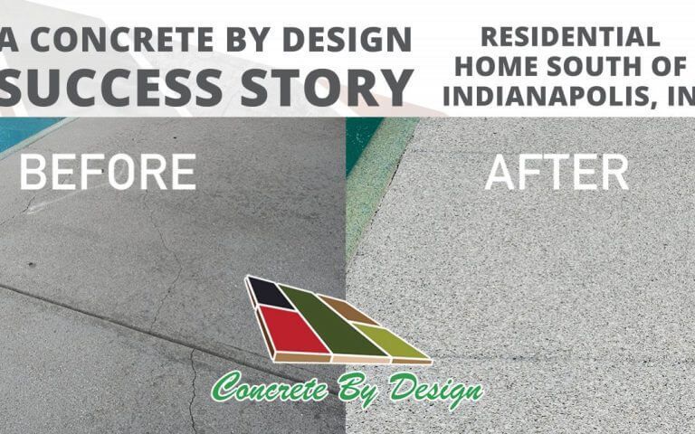 a before and after picture of a concrete by design success story