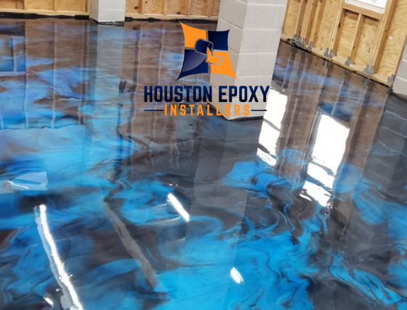 Houston Epoxy Installers - Metallic Marble