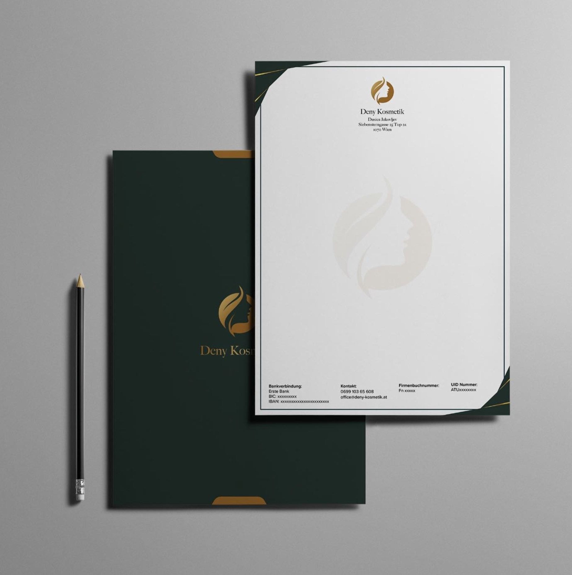 Briefpapier Design für eine Firma