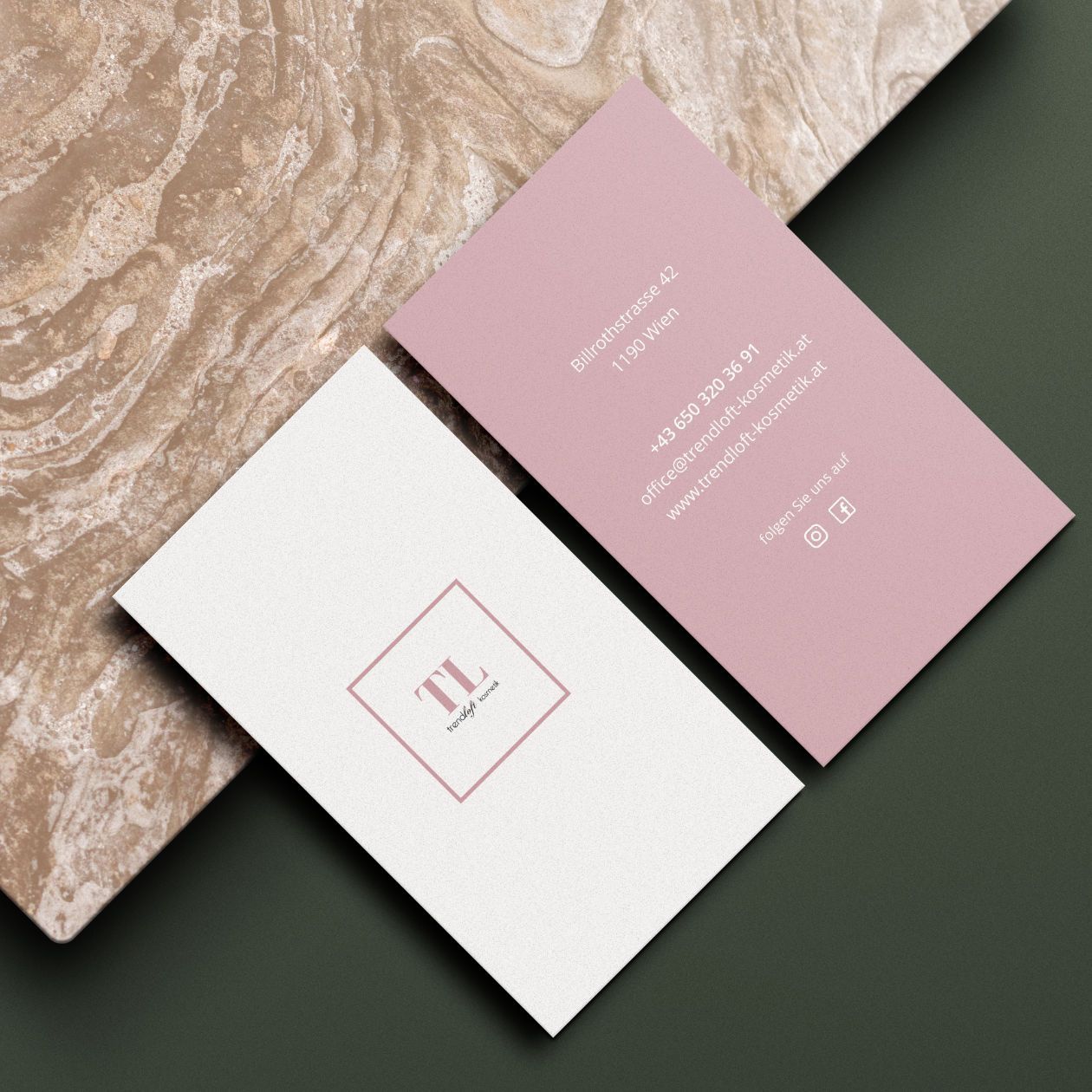 Visitenkarten Design für ein Kosmetikstudio