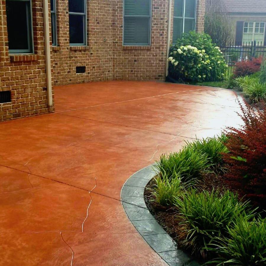 this patio in East Valley, AZ is stained to create fade-resistant permanent color