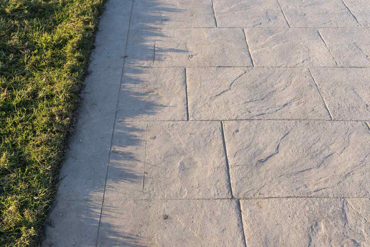 custom designed stamped concrete driveway installed in Mesa AZ by East Valley Concrete