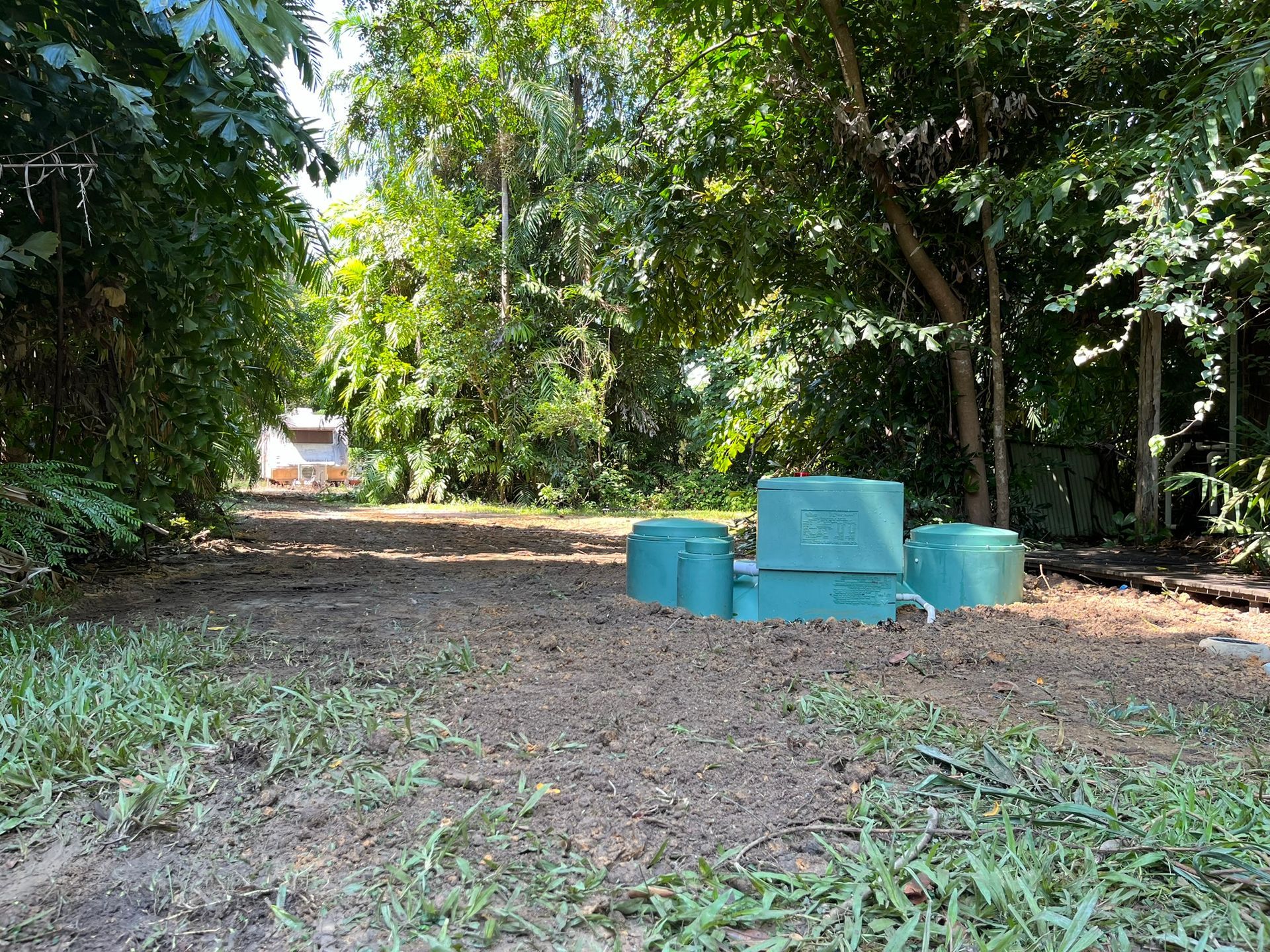 A Waste Water septic system in a back yard — Wigg Plumbing in Berrimah, NT