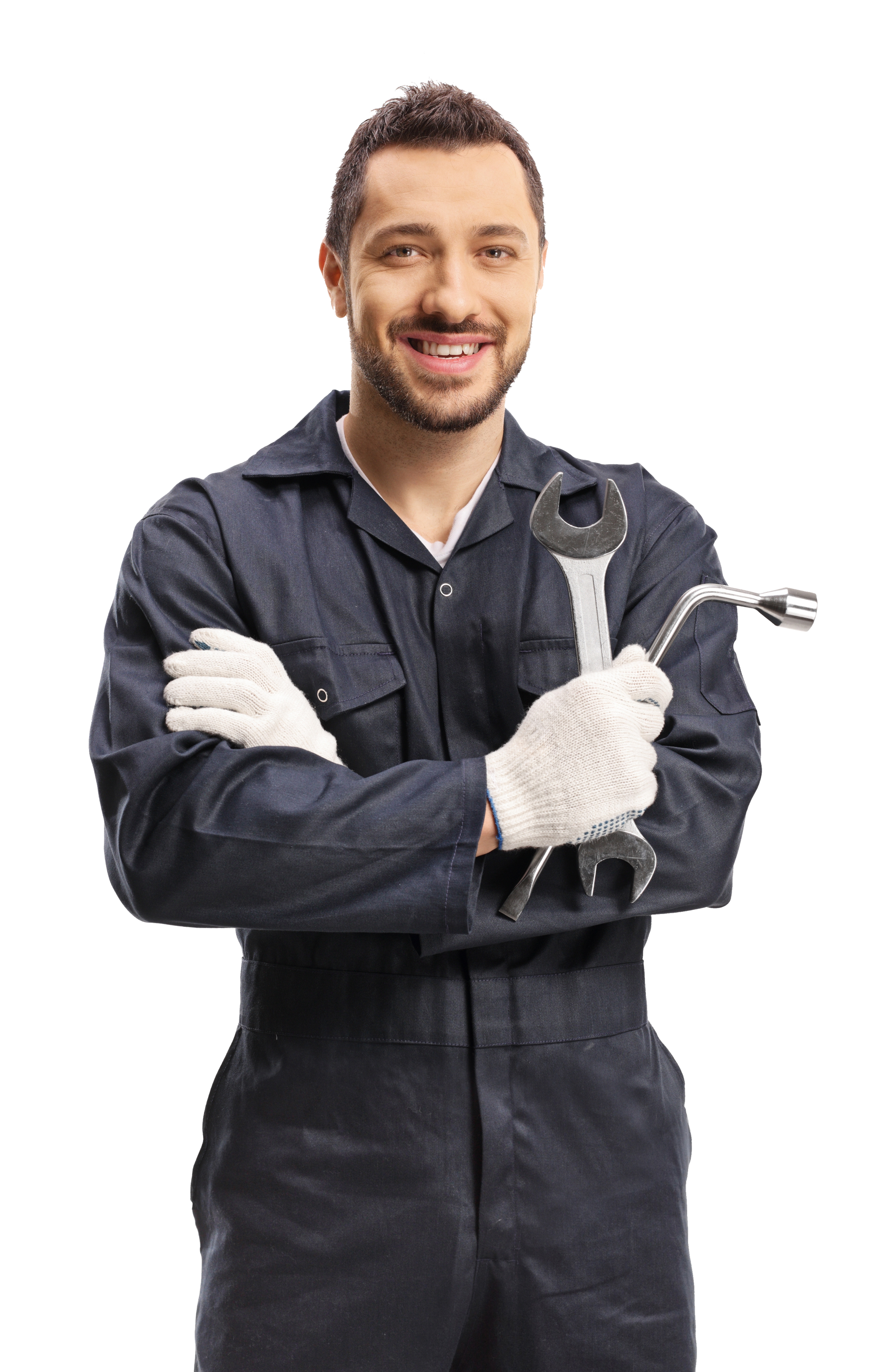 Hand holding a wrench.