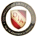 Distinguished Justice Advocates logo. Shield with
