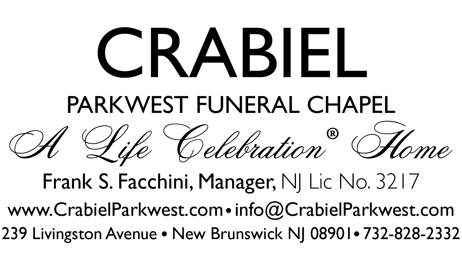 Most Recent Obituaries Crabiel Parkwest Funeral Chapel