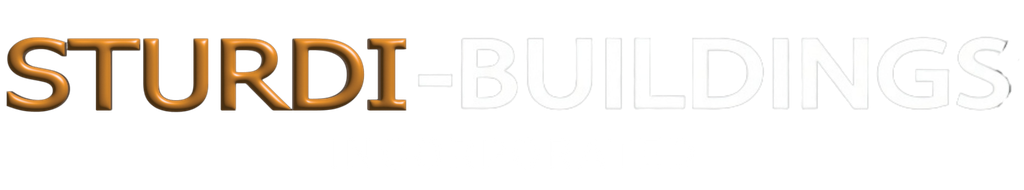 A logo for sturdi buildings incorporated on a white background