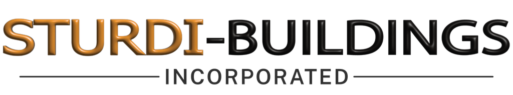 A logo for sturdi buildings incorporated on a white background