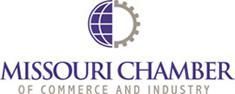 Missouri Chamber of Commerce and Industry logo: globe and gear icon above text.