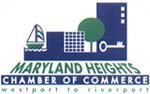 Maryland Heights Chamber of Commerce logo featuring a sailboat, building, tree, key, and text 
