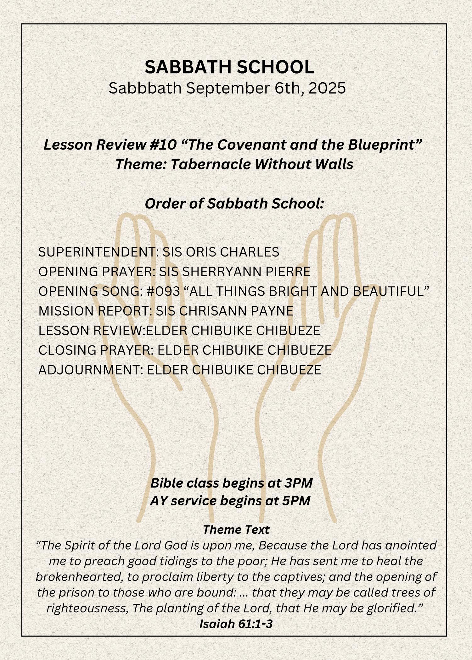 Church Bulletin Page 1