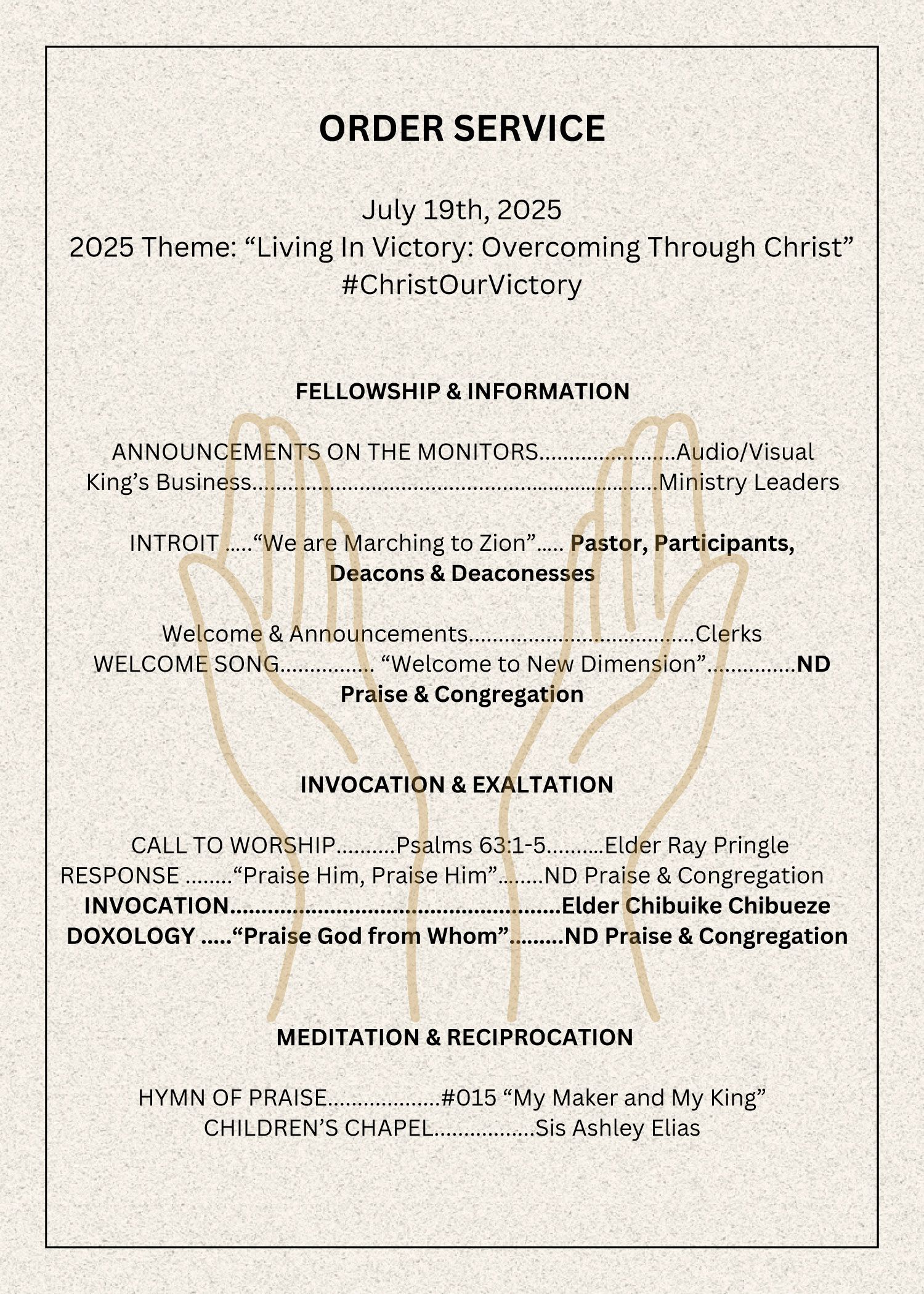 Church Bulletin Page 2