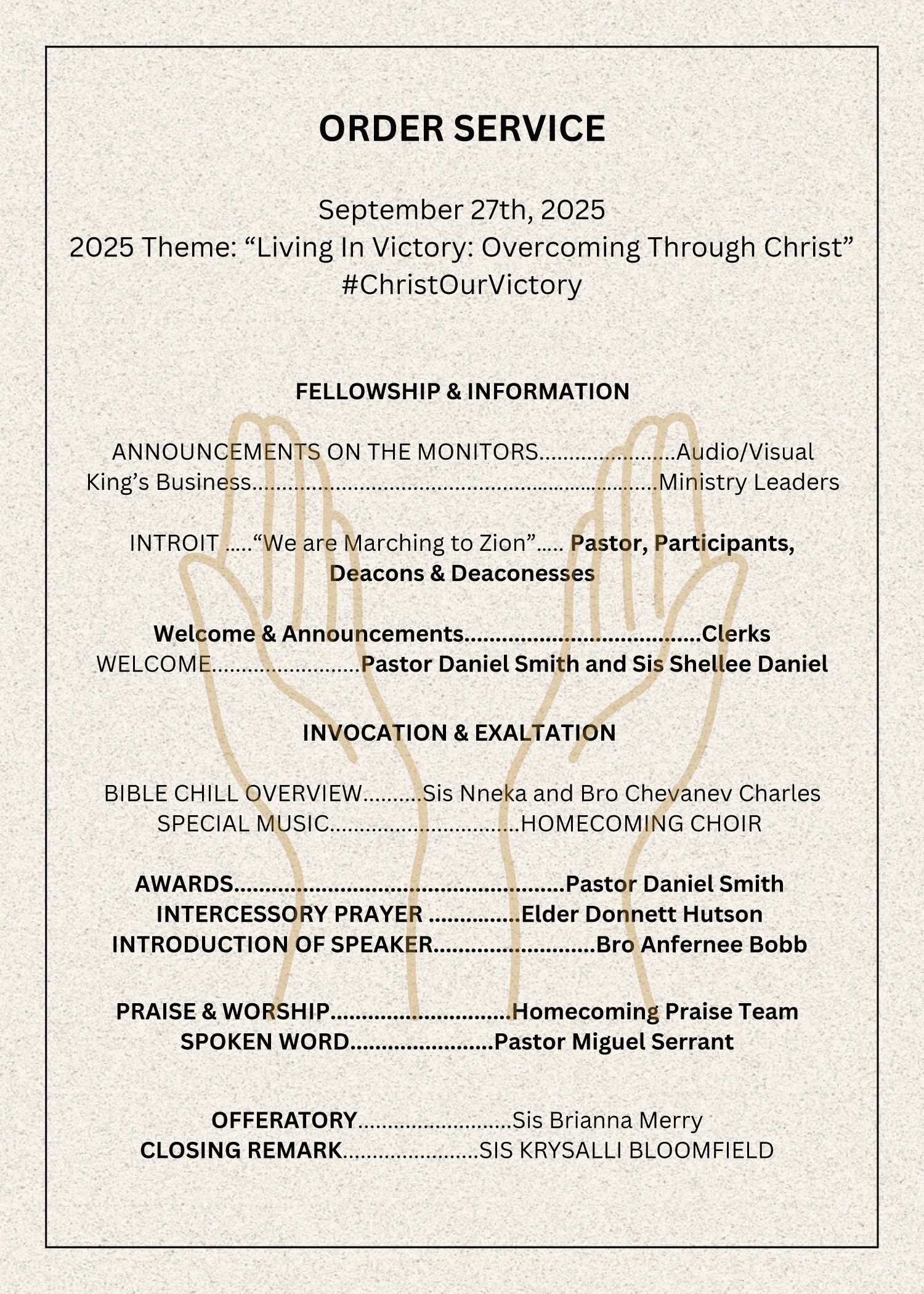 Church Bulletin Page 2