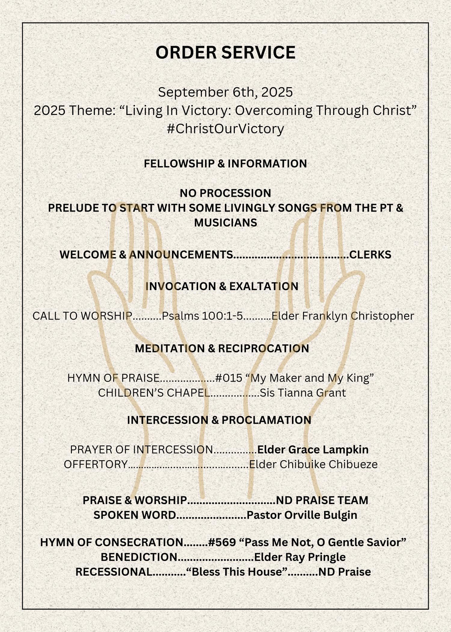 Church Bulletin Page 2