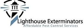 Logo for Lighthouse Exterminators: a lighthouse graphic with company name and tagline, "Affordable Pest Control Services".