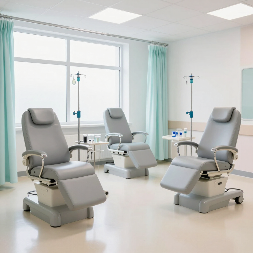 Sala moderna de infusión para quimioterapia