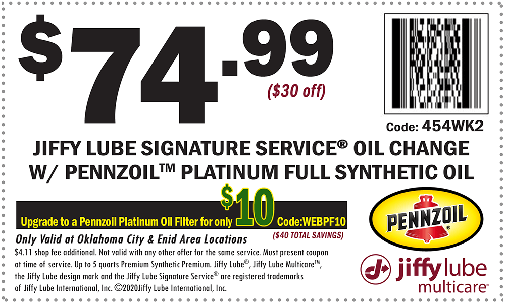 Oklahoma City Jiffy Lube | Coupons | Oil Change Coupons ...