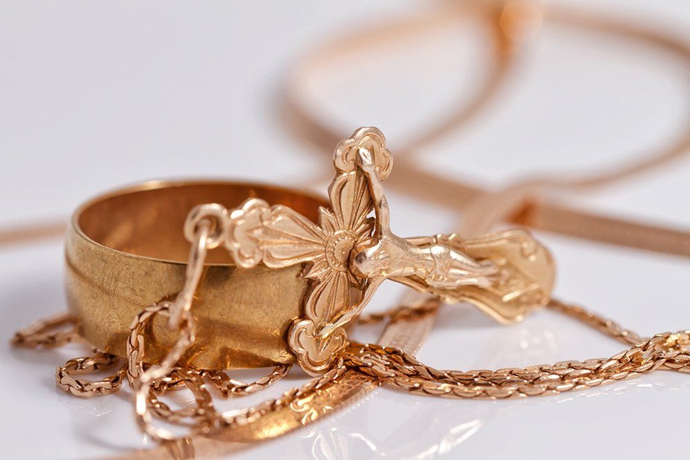 Wedding Ring and Gold Orthodox Cross — Saint John, IN — Boric Religious Gift