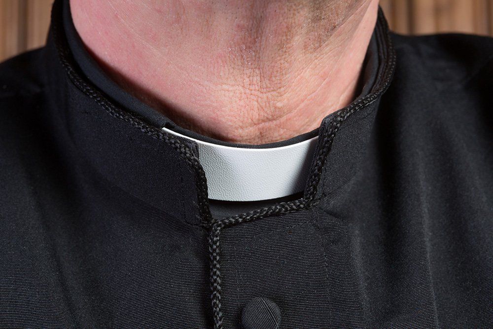 Close Up Priest Clerical Collar — Saint John, IN — Boric Religious Gift