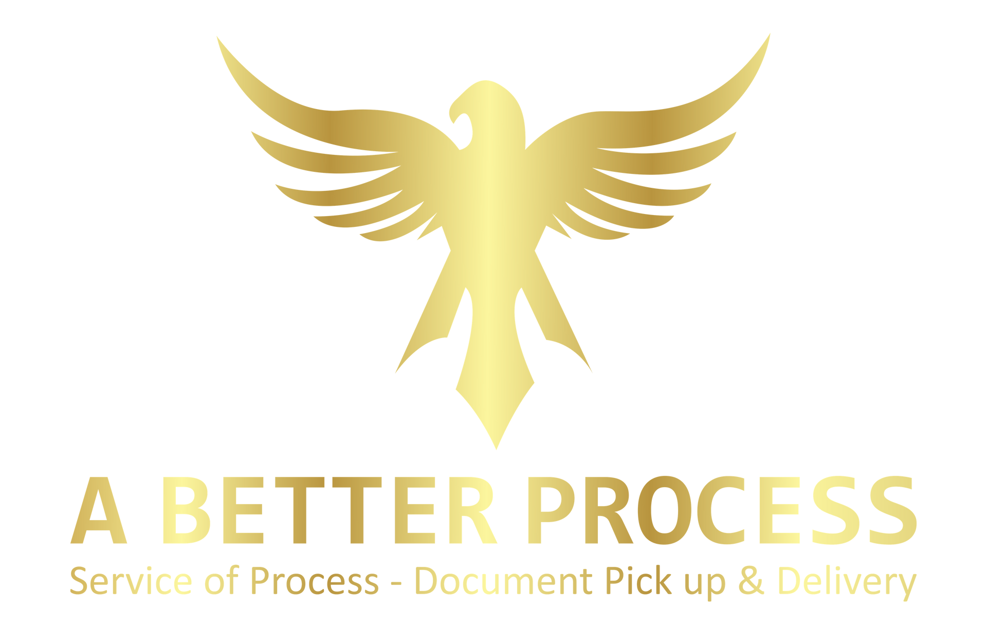 Gold bird logo over the words 