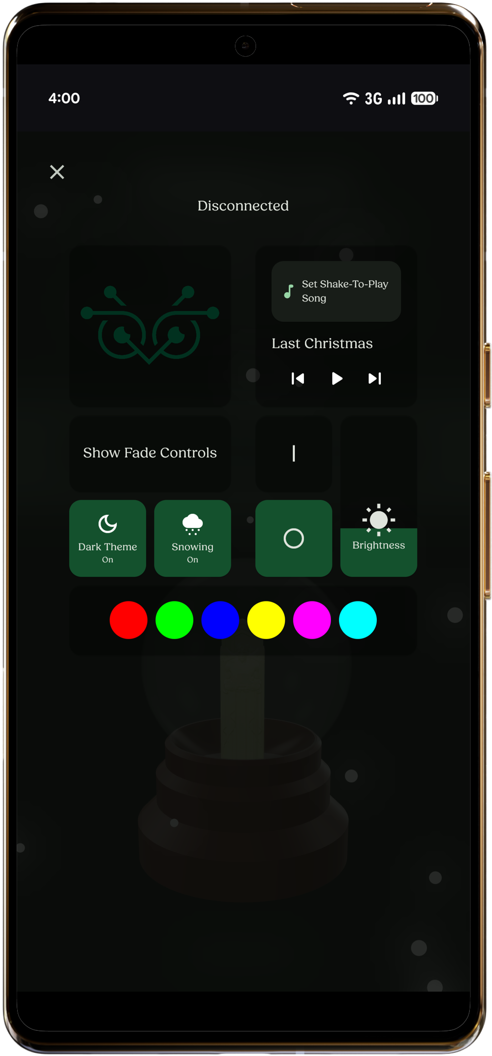 Mobile app for Innovative Owl snow globe