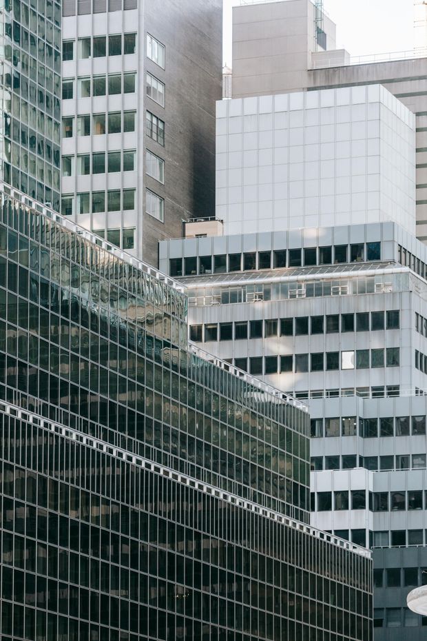 A close up of a building with a lot of windows