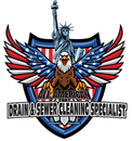 Logo: Bald eagle and Statue of Liberty with American flag wings, "All American Drain & Sewer Cleaning Specialist".