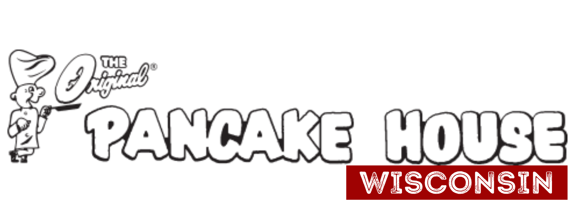 The Original Pancake House logo; chef holding pancakes, with text