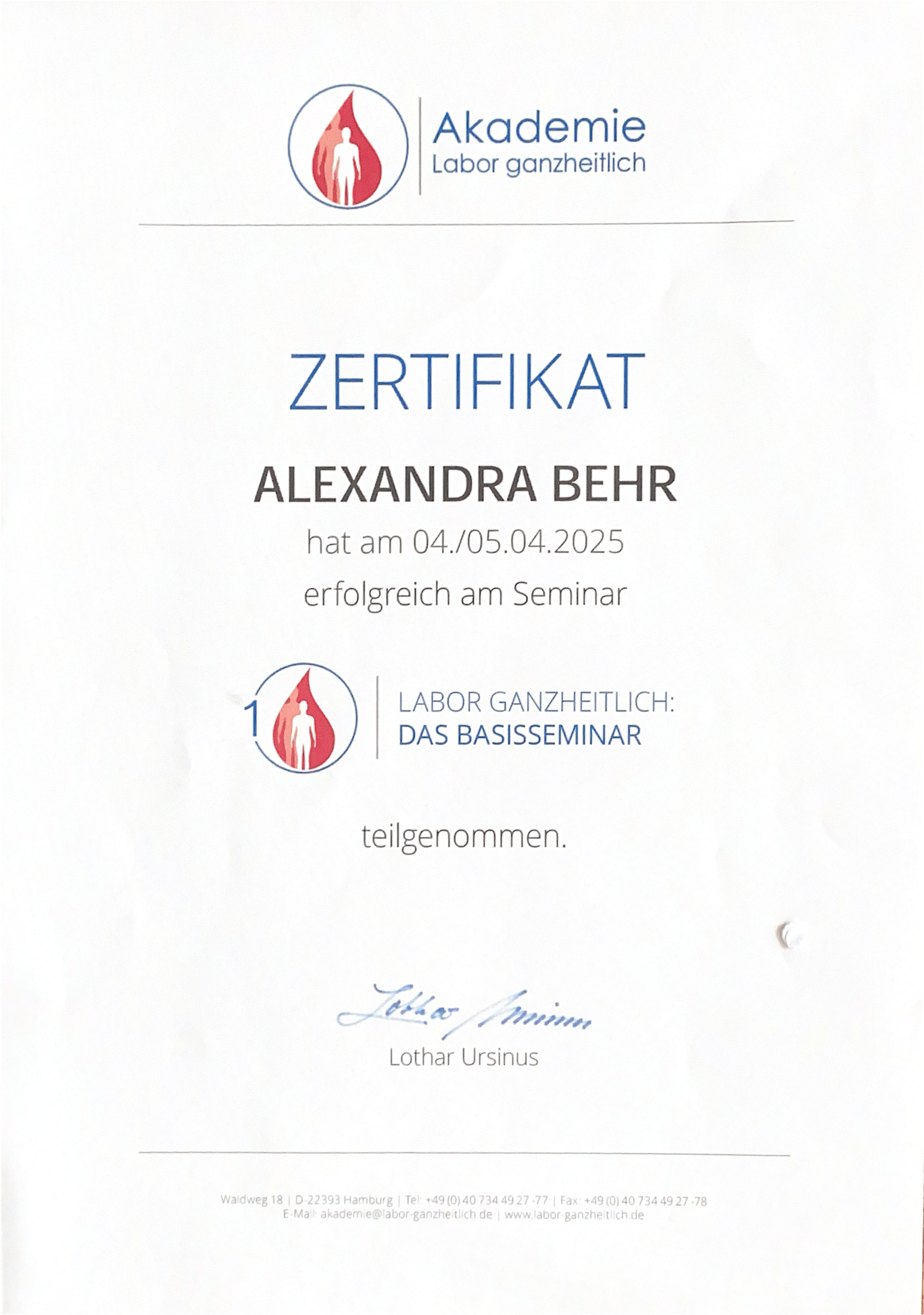 Ein Zertifikat mit der Aufschrift „Zertifikat “
