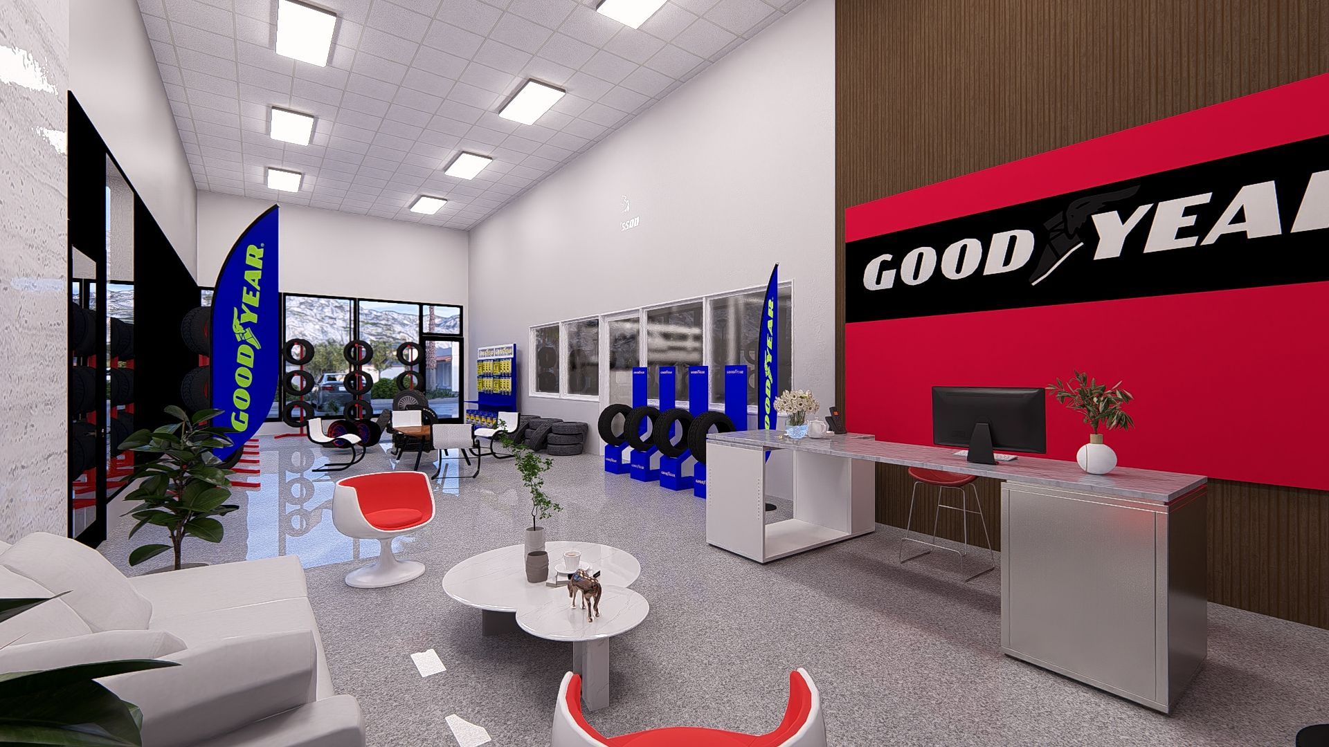 mechanic performing wheel alignment | Surprise Goodyear Car Care