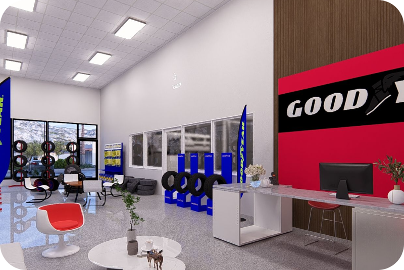 mechanic performing wheel alignment | Surprise Goodyear Car Care