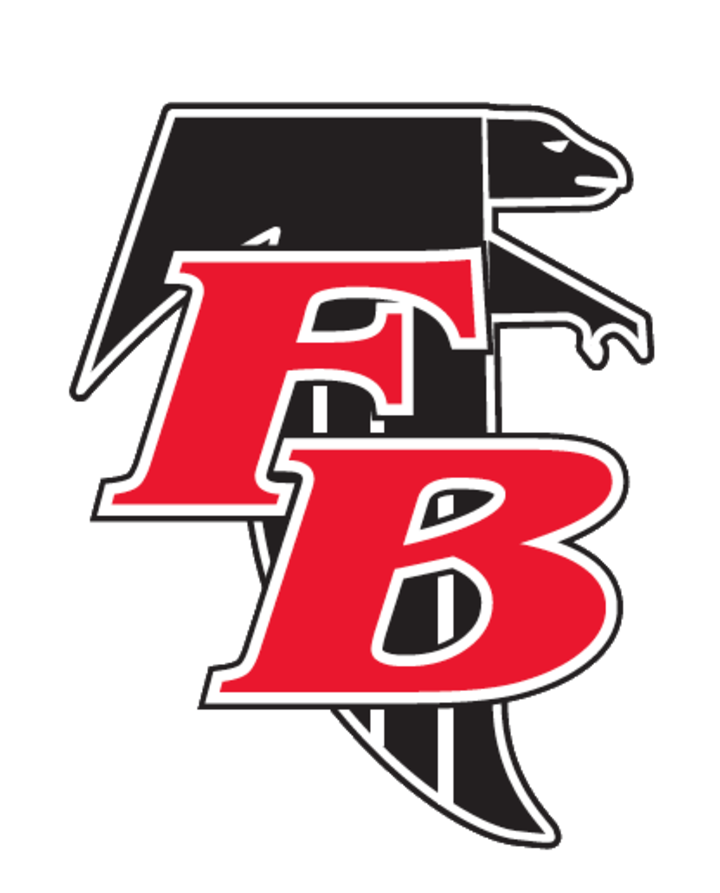 Logo for Fort Benton Schools: Black bear, red 