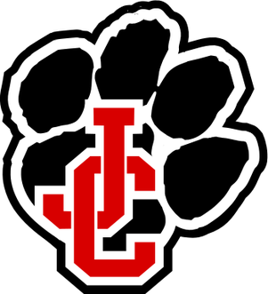 Black paw print with red 