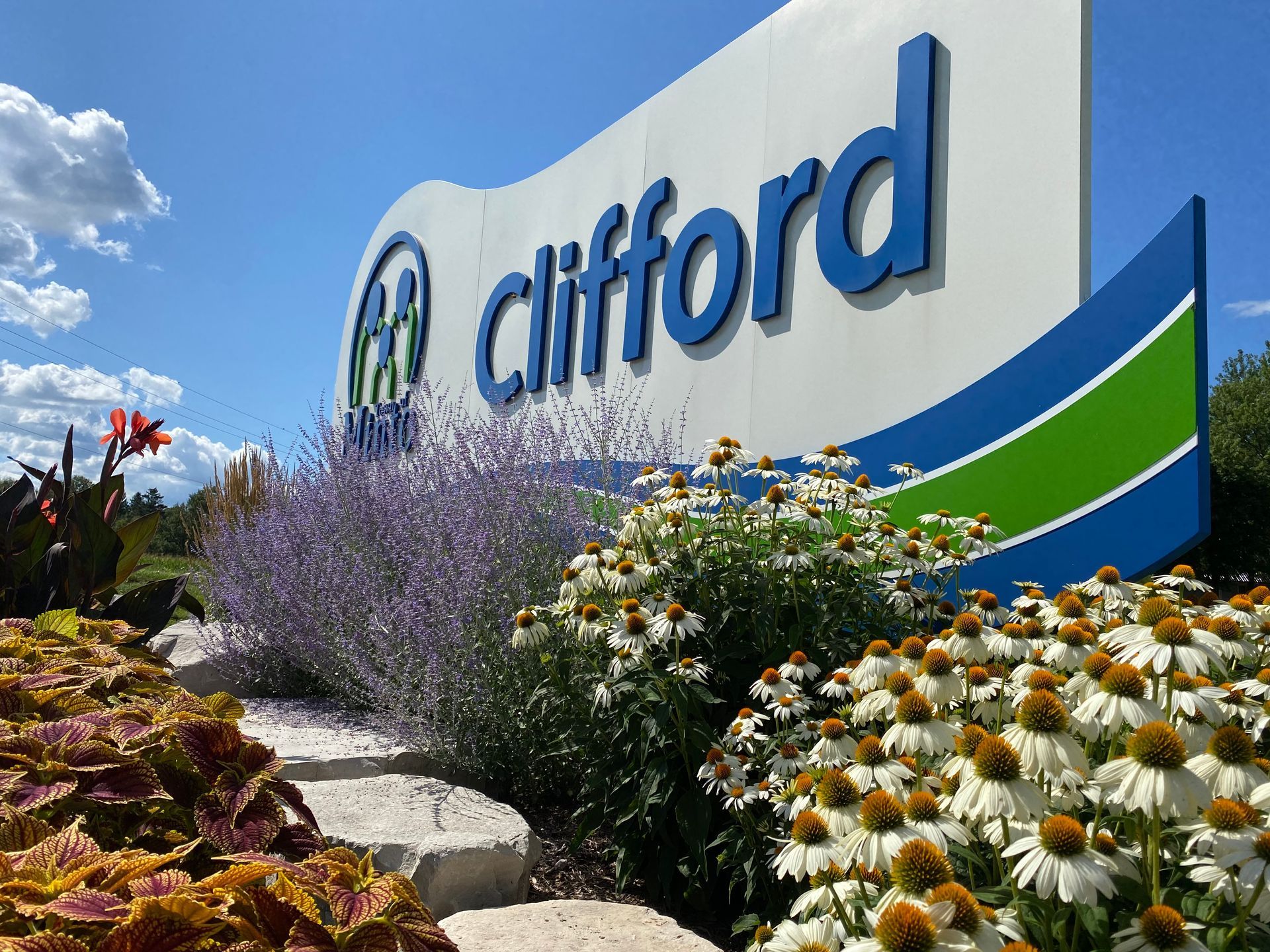 Welcome to Clifford sign – town entrance landmark