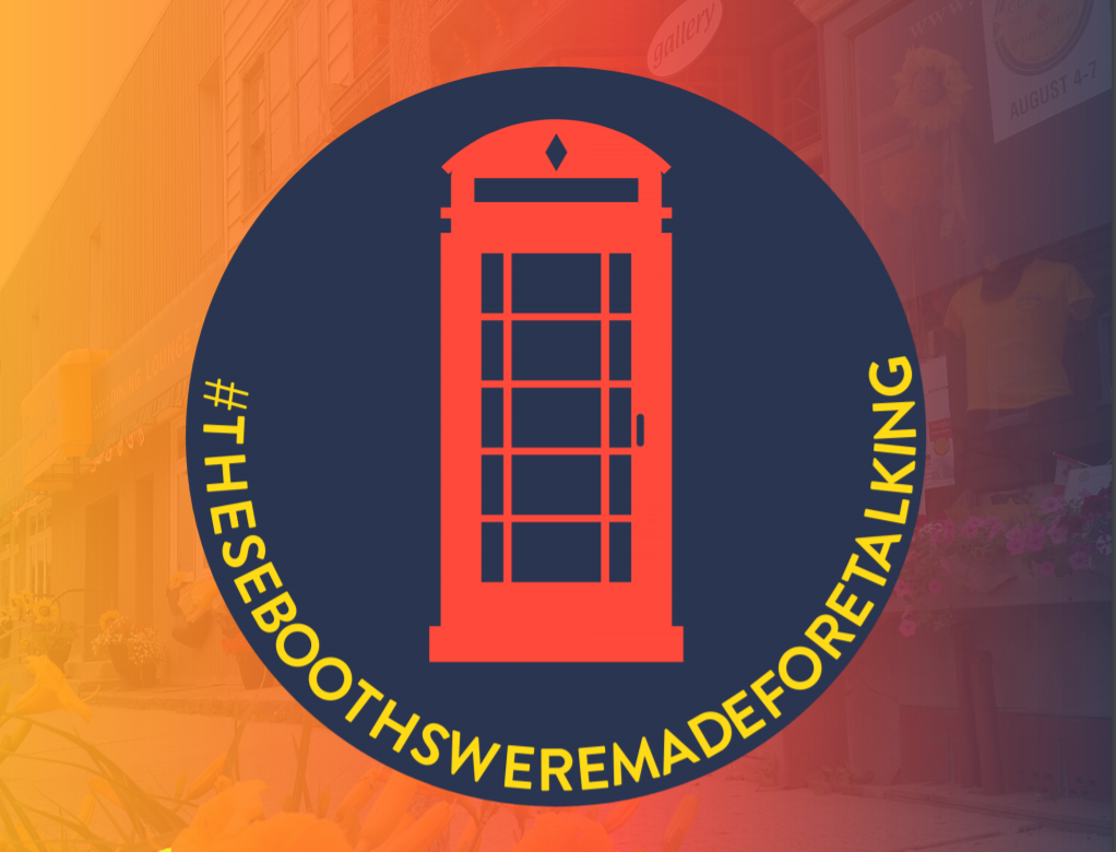 Red phone booth logo – Clifford Connects These Booths were made for Talking icon