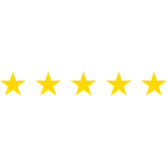Five yellow, five-pointed stars arranged in a horizontal row, representing a five-star rating in Columbus