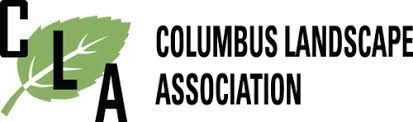Logo for the Columbus Landscape Association with a green leaf behind the letters CLA, followed by the full association name in Columbus