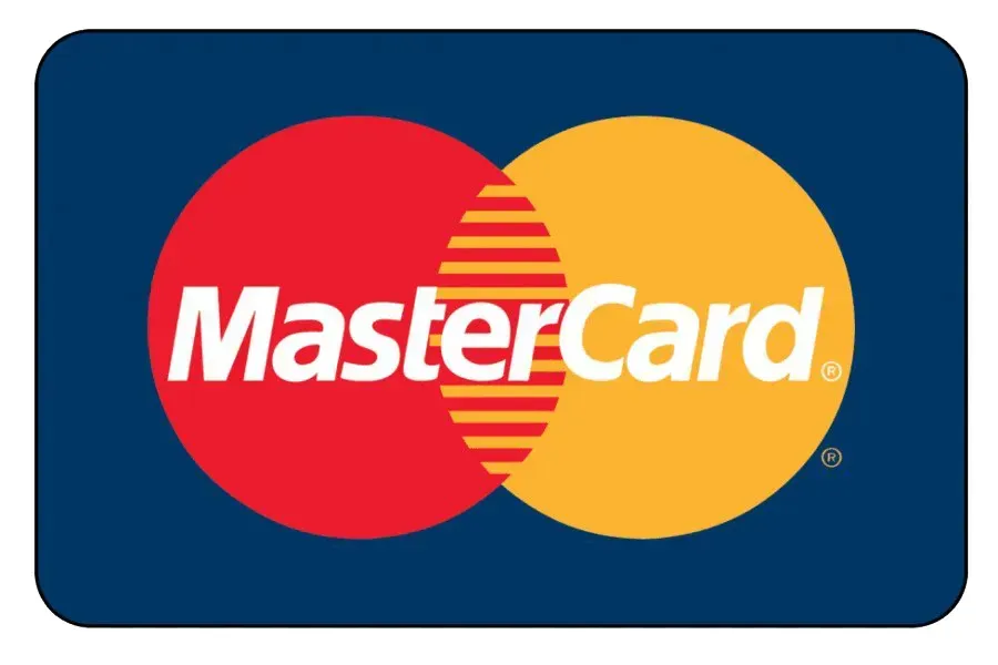 A mastercard logo on a blue background