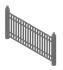 An isometric view of a fence on a white background.