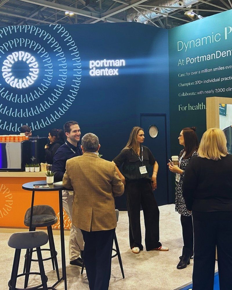 Portman Dentex stand at Dentistry Show showcasing new brand launch