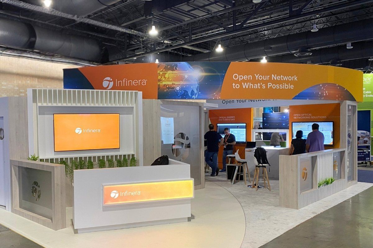 Exhibition stand built in UK installed in USA