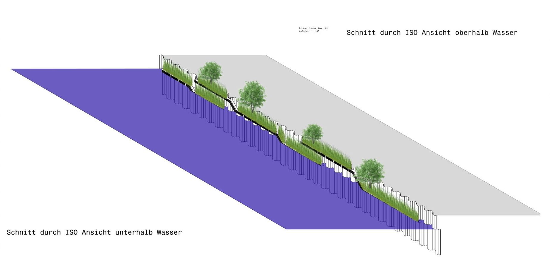 Planungsskizze des Vertical Wetlands Prototypen.