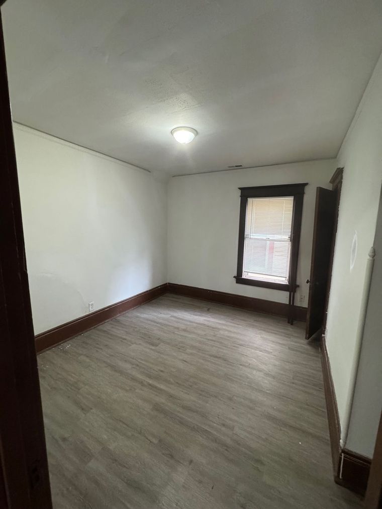 There is a window in the middle of the room.