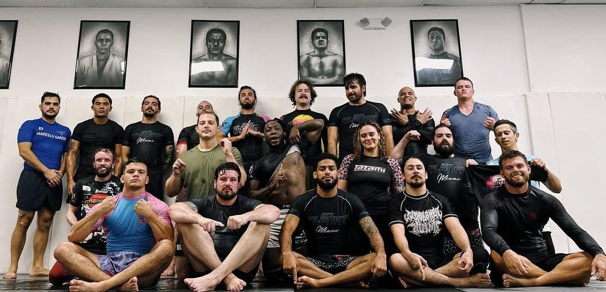 Adults drilling no-gi techniques at 10th Planet Jiu-Jitsu Miami in Miramar, FL to build community and confidence