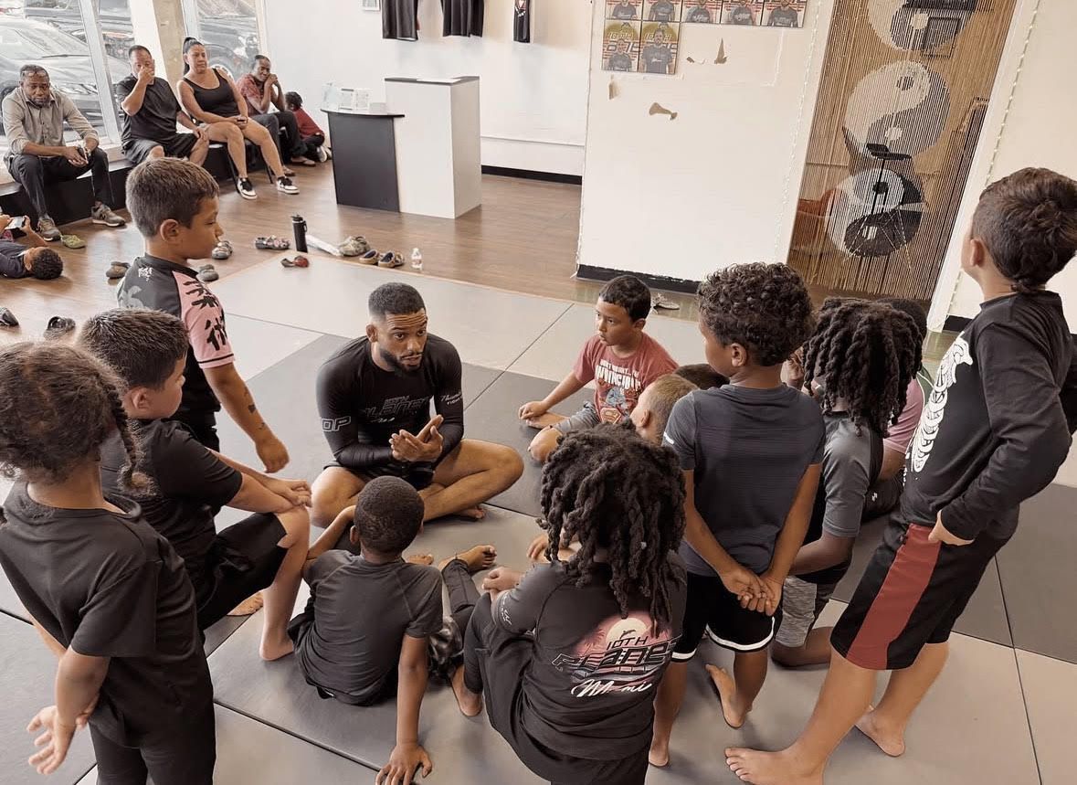 Kids practicing Youth Jiu-Jitsu drills at 10th Planet Jiu-Jitsu Miami in Miramar, FL, building confidence