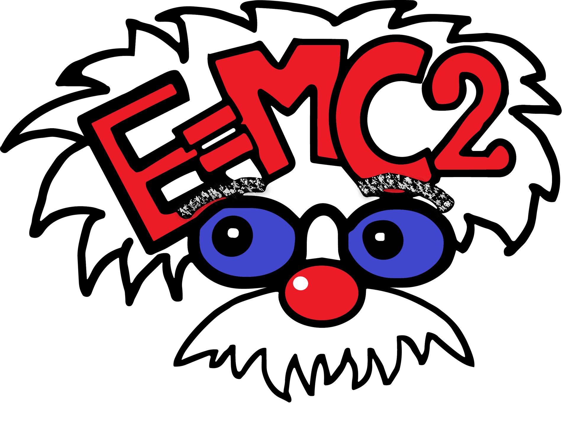 Cartoon Einstein head with