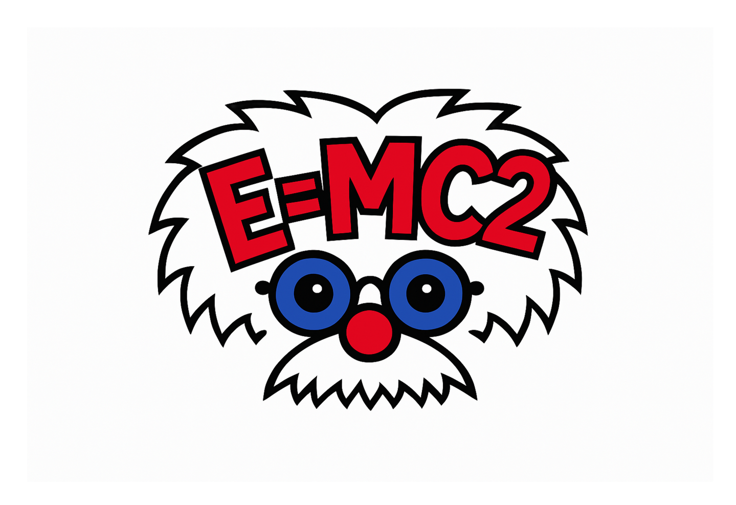 Cartoon Einstein head with 