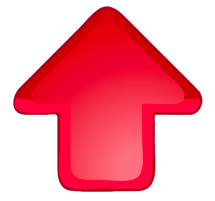 Red upward-pointing arrow.