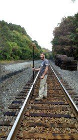 Person on Railroad tracks