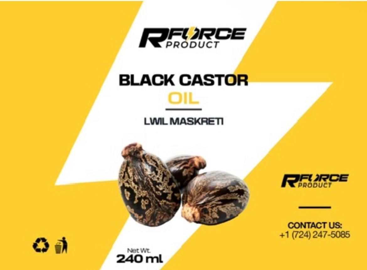 RForce Black Castor Oil – 240 ml (Lwil Maskreti)